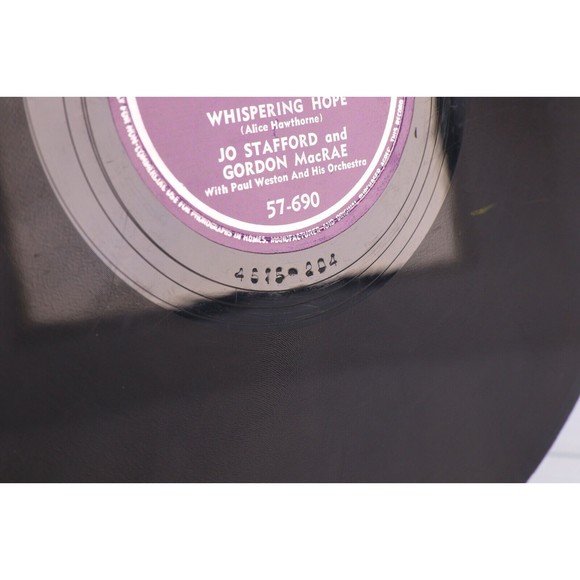 Jo Stafford, Gordon MacRae - Whispering Hope 1949 Polka 10" 78 rpm Record 57-690 - Picture 6 of 16